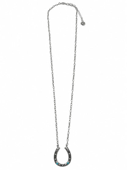 Turquoise Horseshoe Pendant Necklace